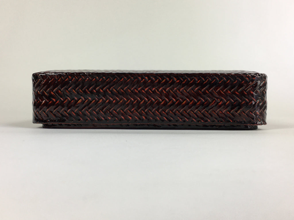 Japanese Bamboo Lacquerware Lidded Box Vtg Bamboo Work Rantai UR717