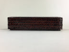 Japanese Bamboo Lacquerware Lidded Box Vtg Bamboo Work Rantai UR717
