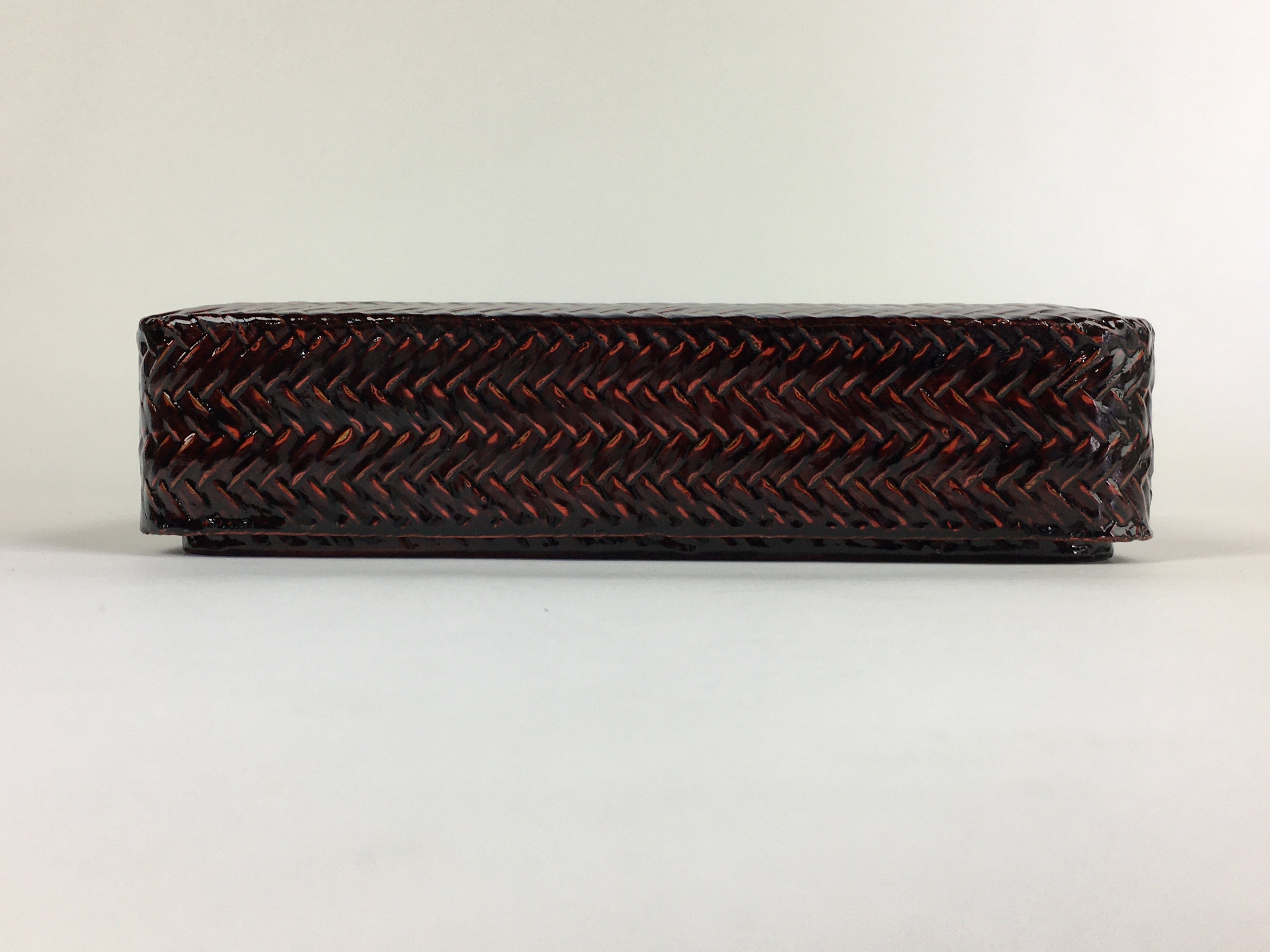 Japanese Bamboo Lacquerware Lidded Box Vtg Bamboo Work Rantai UR717