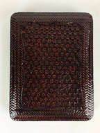 Japanese Bamboo Lacquerware Lidded Box Vtg Bamboo Work Rantai UR717