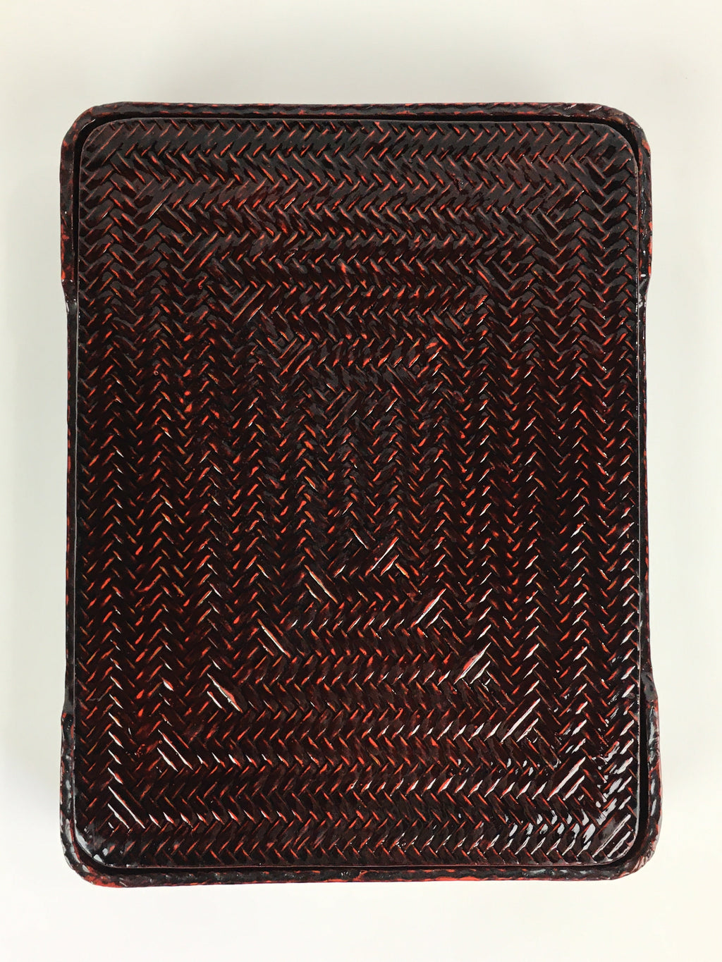 Japanese Bamboo Lacquerware Lidded Box Vtg Bamboo Work Rantai UR717
