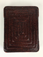 Japanese Bamboo Lacquerware Lidded Box Vtg Bamboo Work Rantai UR717