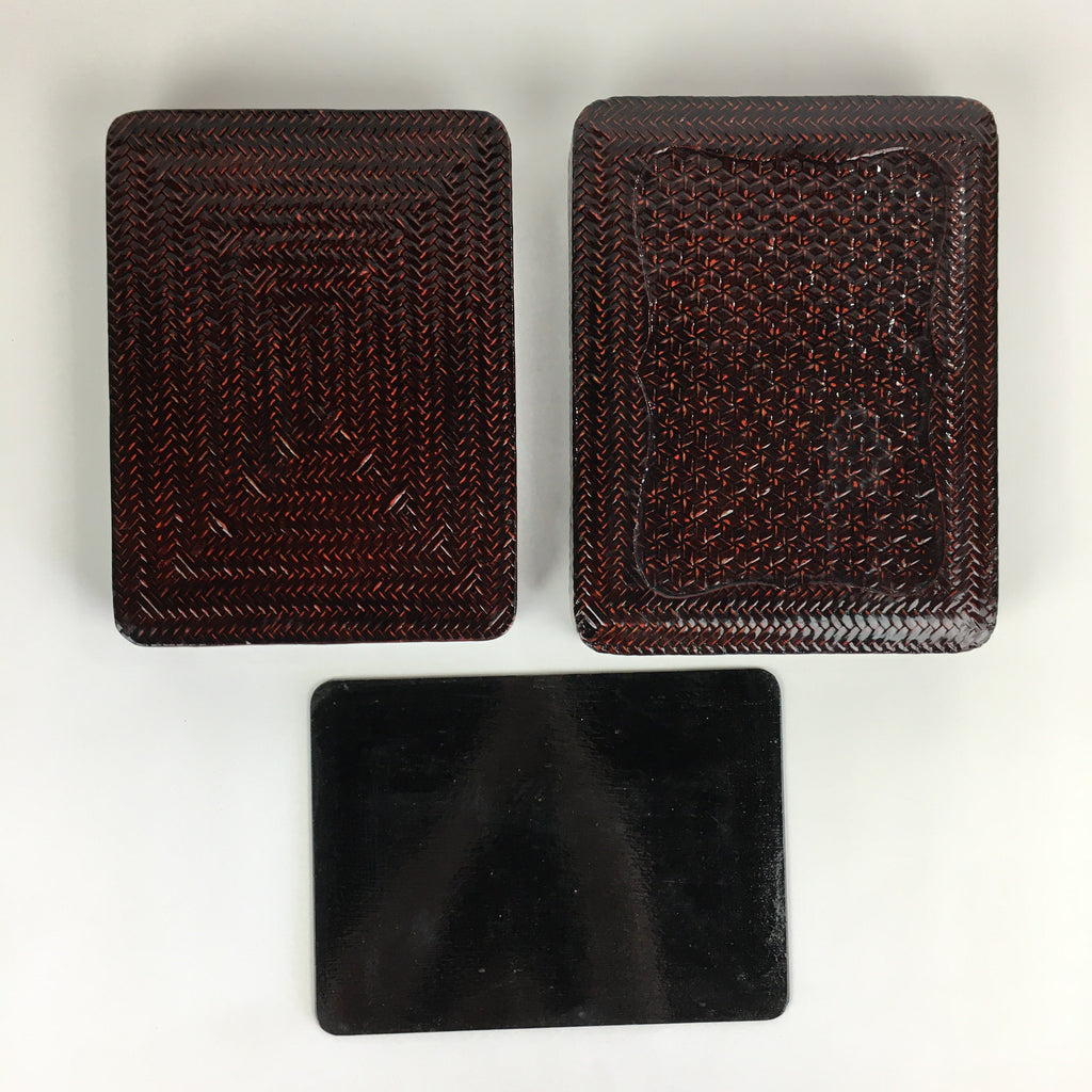 Japanese Bamboo Lacquerware Lidded Box Vtg Bamboo Work Rantai UR717