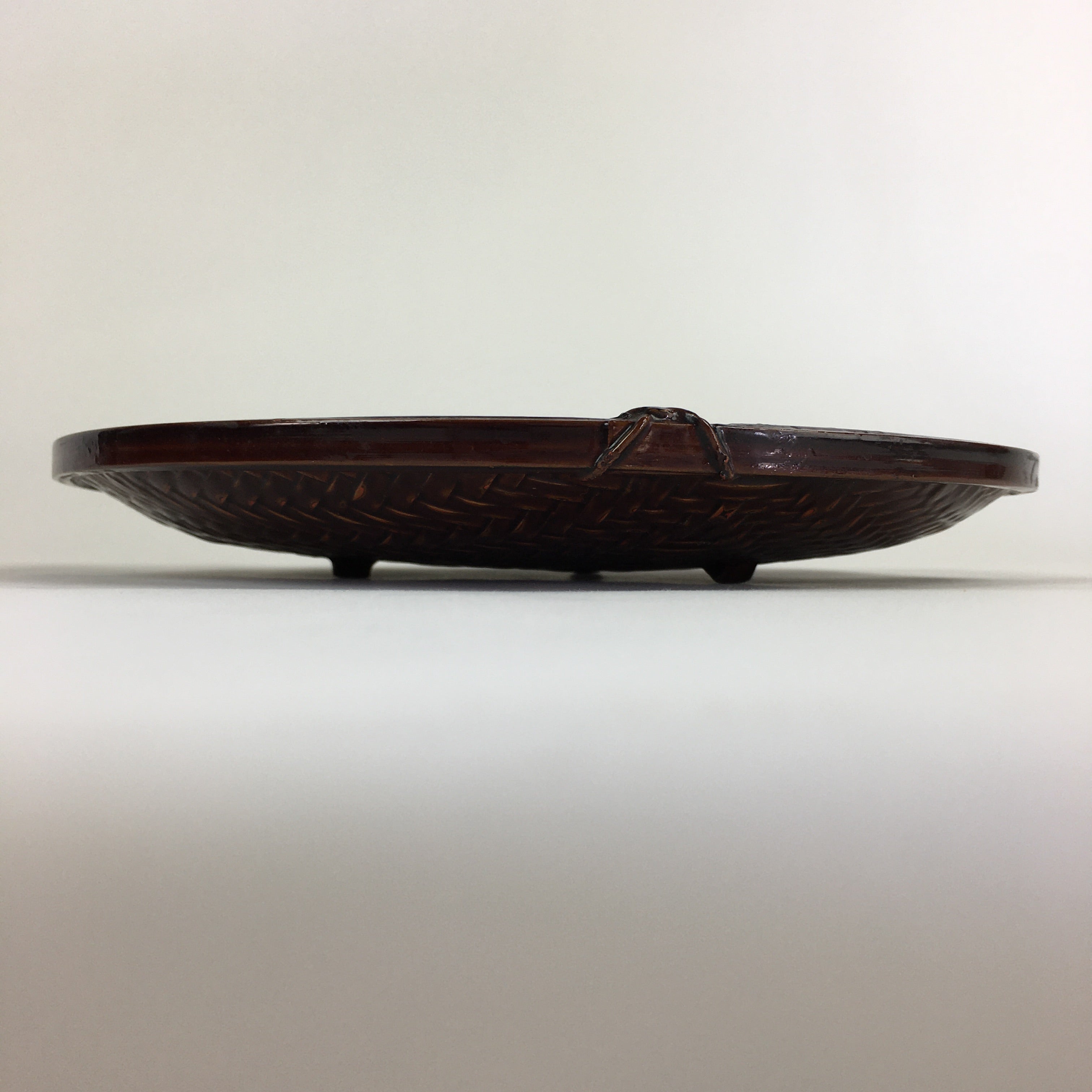 Japanese Bamboo Lacquerware Plate Vtg Bamboo Work Rantai Sara UR713