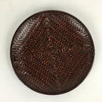 Japanese Bamboo Lacquerware Plate Vtg Bamboo Work Rantai Sara UR713