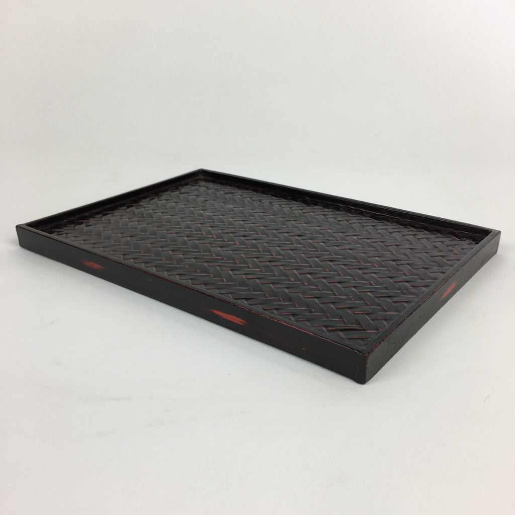 Japanese Bamboo Lacquerware Tray Vtg Bamboo Work Rantai Obon UR714