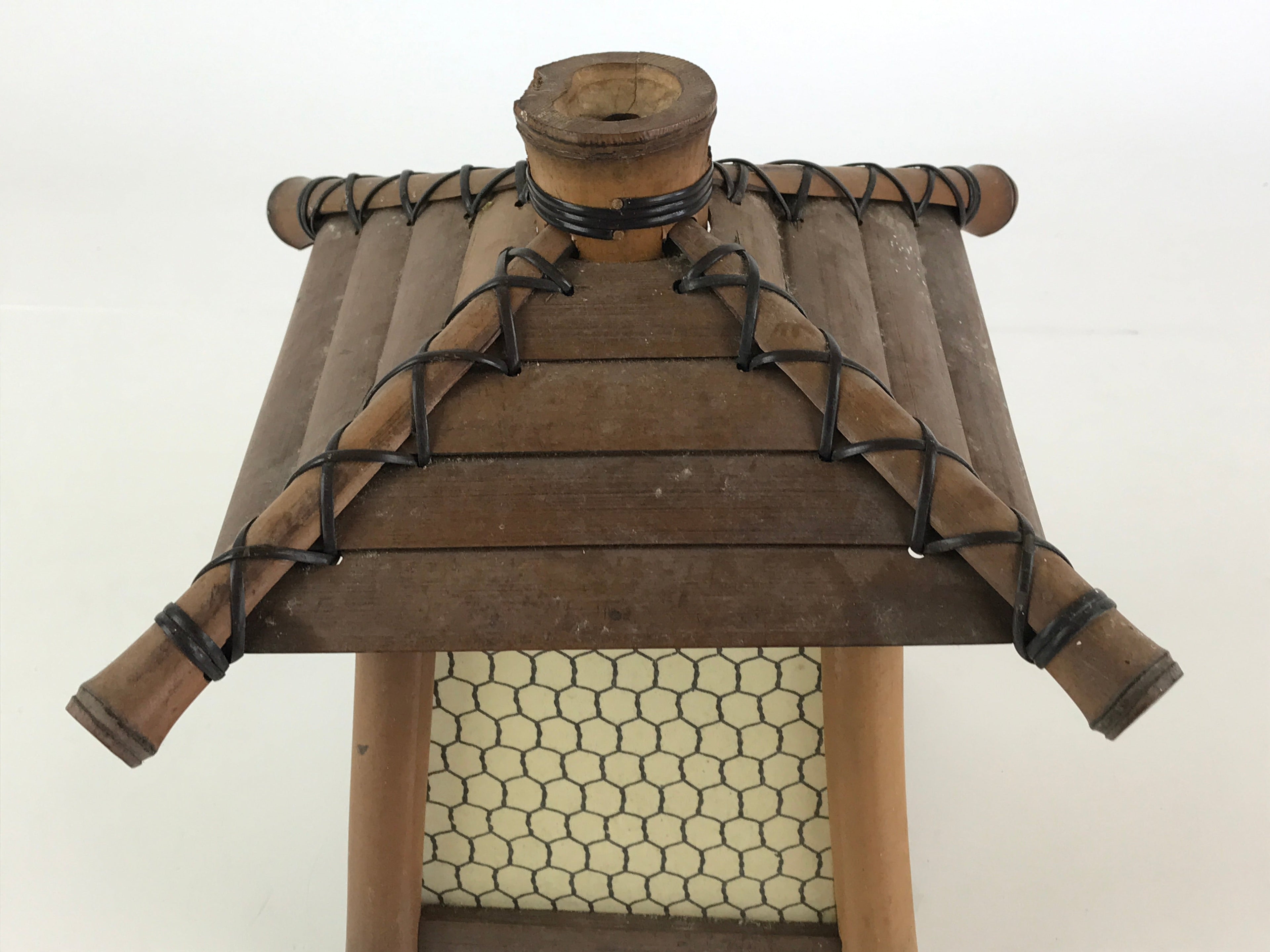 Japanese Bamboo Lantern Toro Light Cover House Vtg Japanese Paper Washi JK464