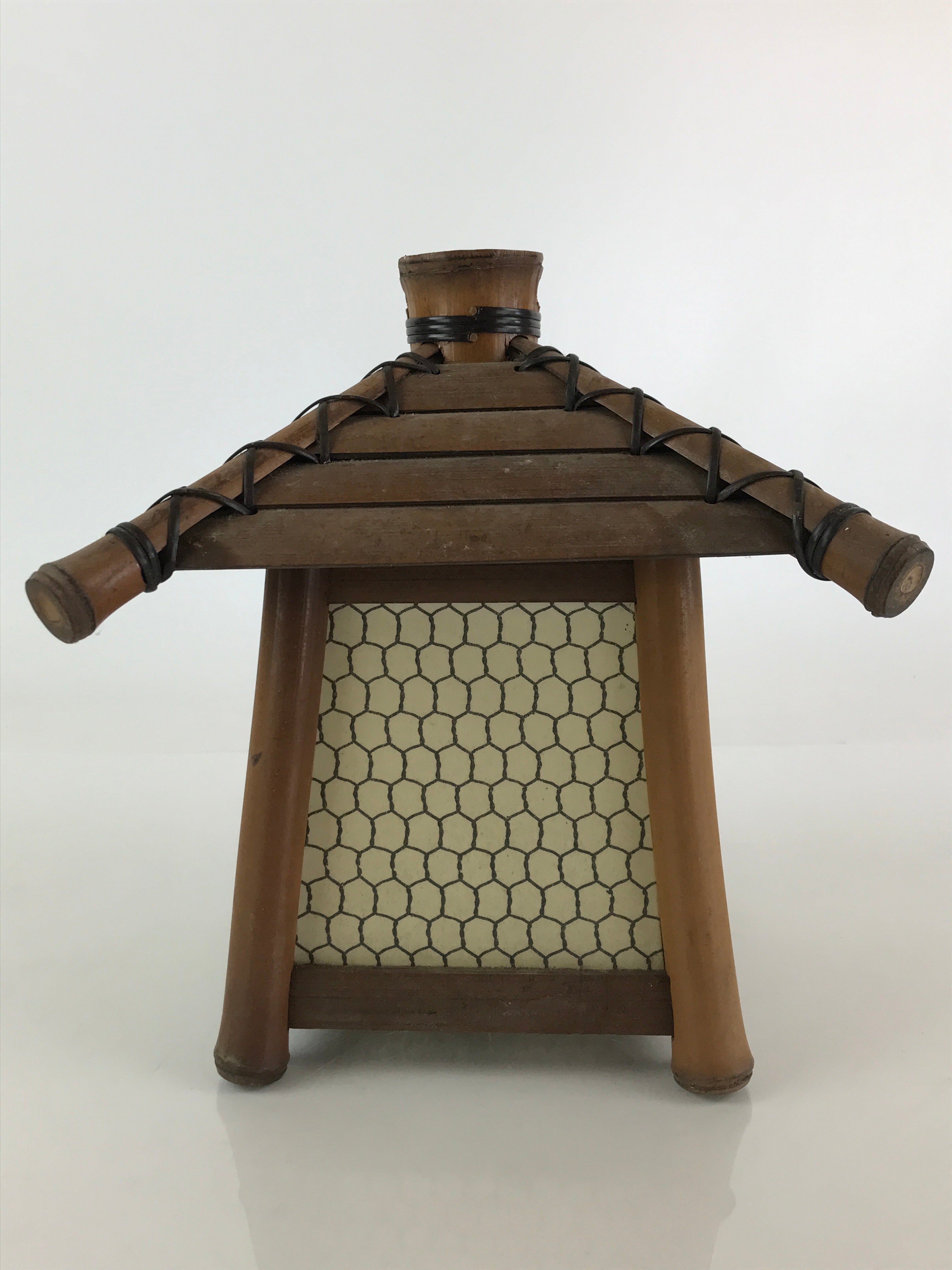 Japanese Bamboo Lantern Toro Light Cover House Vtg Japanese Paper Washi JK464