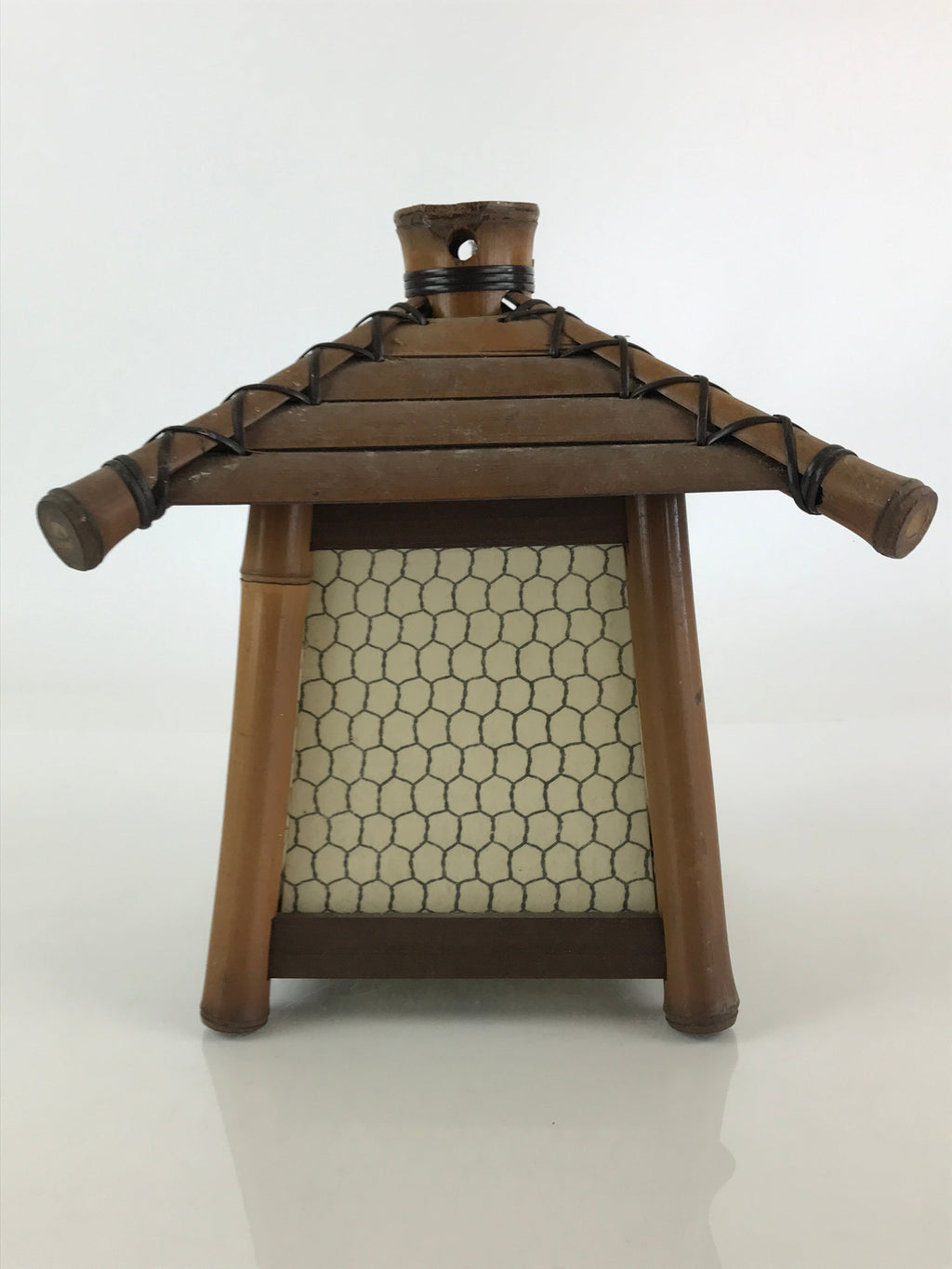 Japanese Bamboo Lantern Toro Light Cover House Vtg Japanese Paper Washi JK464