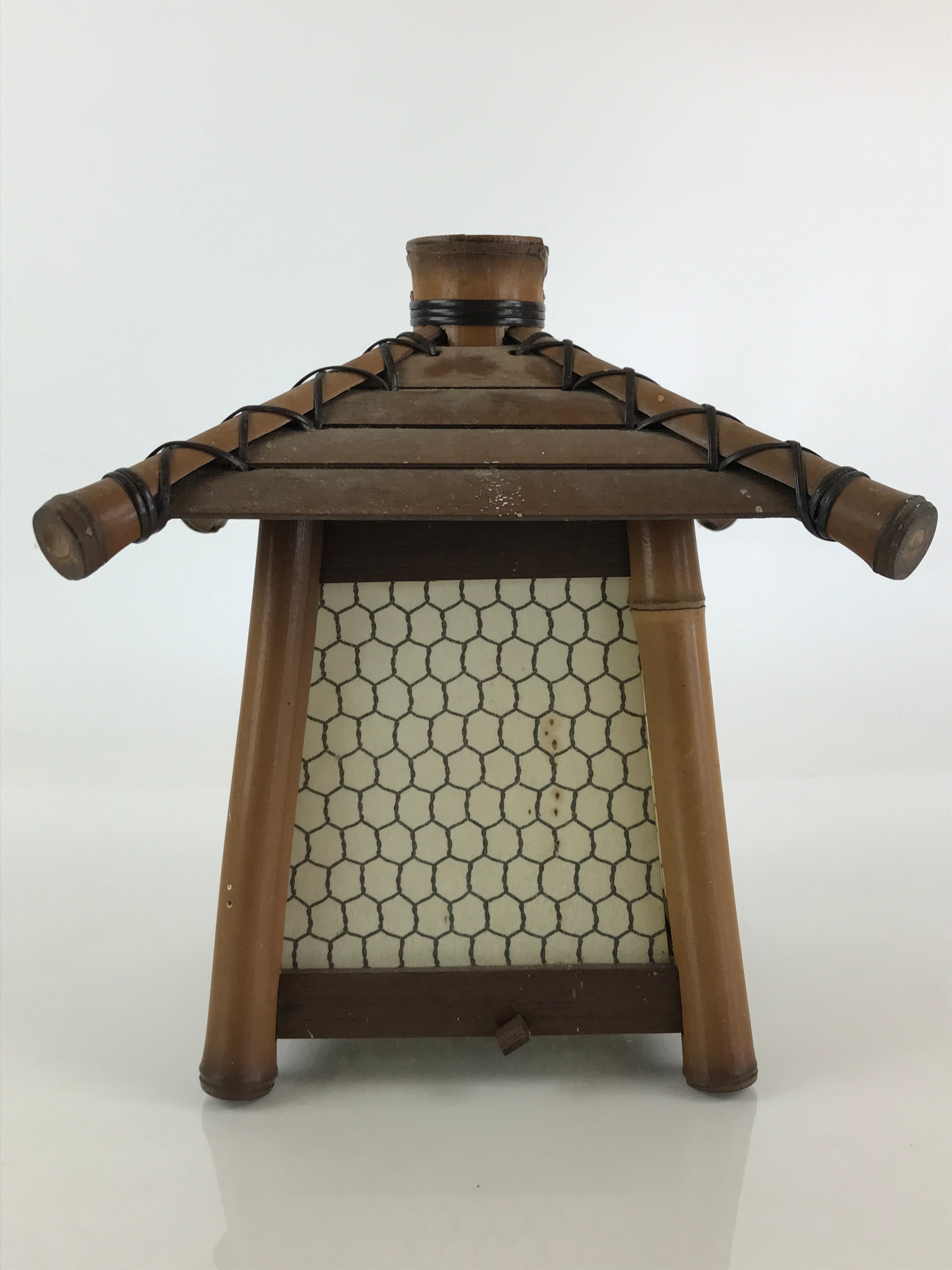 Japanese Bamboo Lantern Toro Light Cover House Vtg Japanese Paper Washi JK464