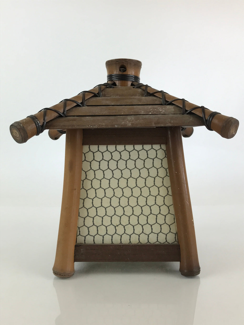 Japanese Bamboo Lantern Toro Light Cover House Vtg Japanese Paper Washi JK464