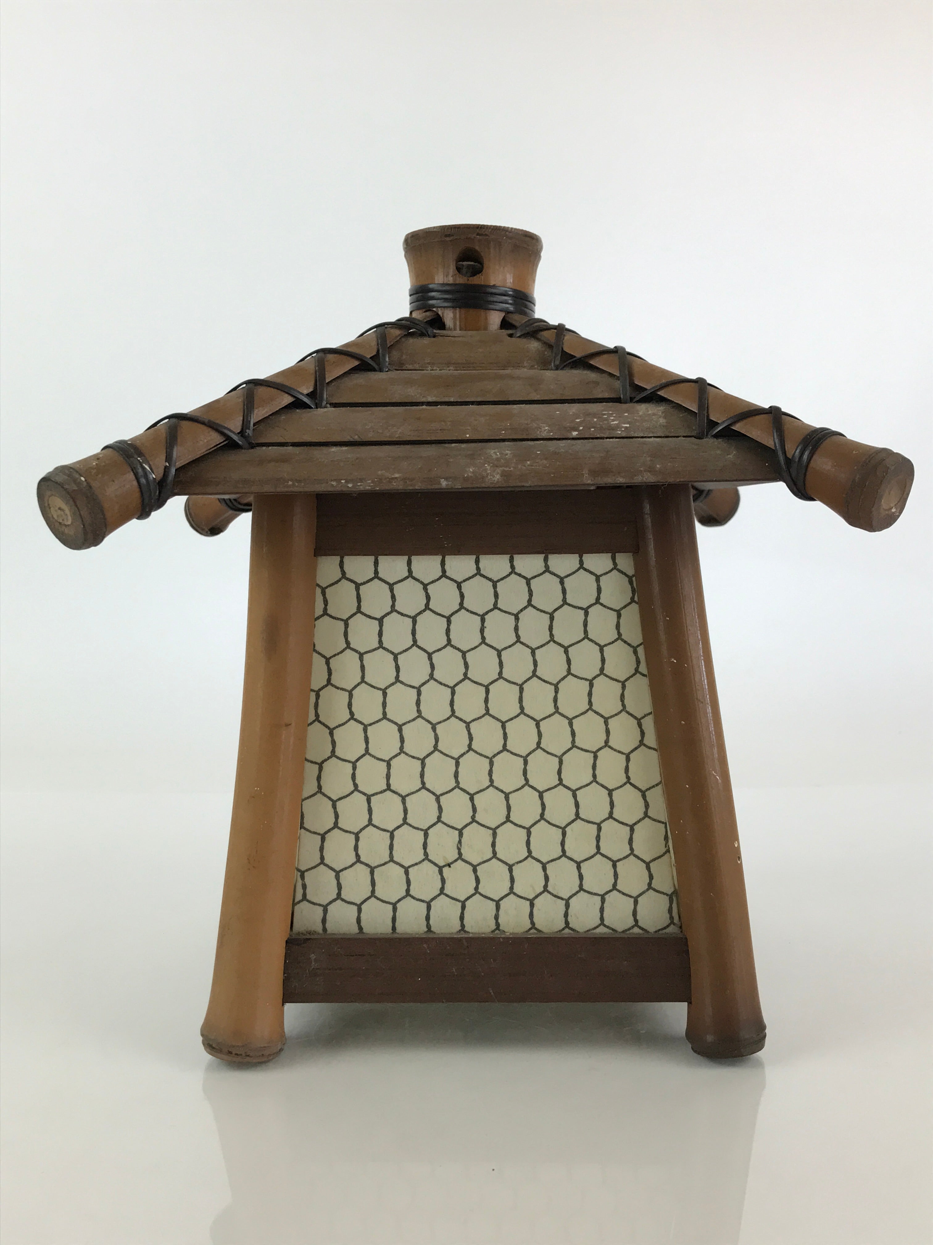 Japanese Bamboo Lantern Toro Light Cover House Vtg Japanese Paper Washi JK464