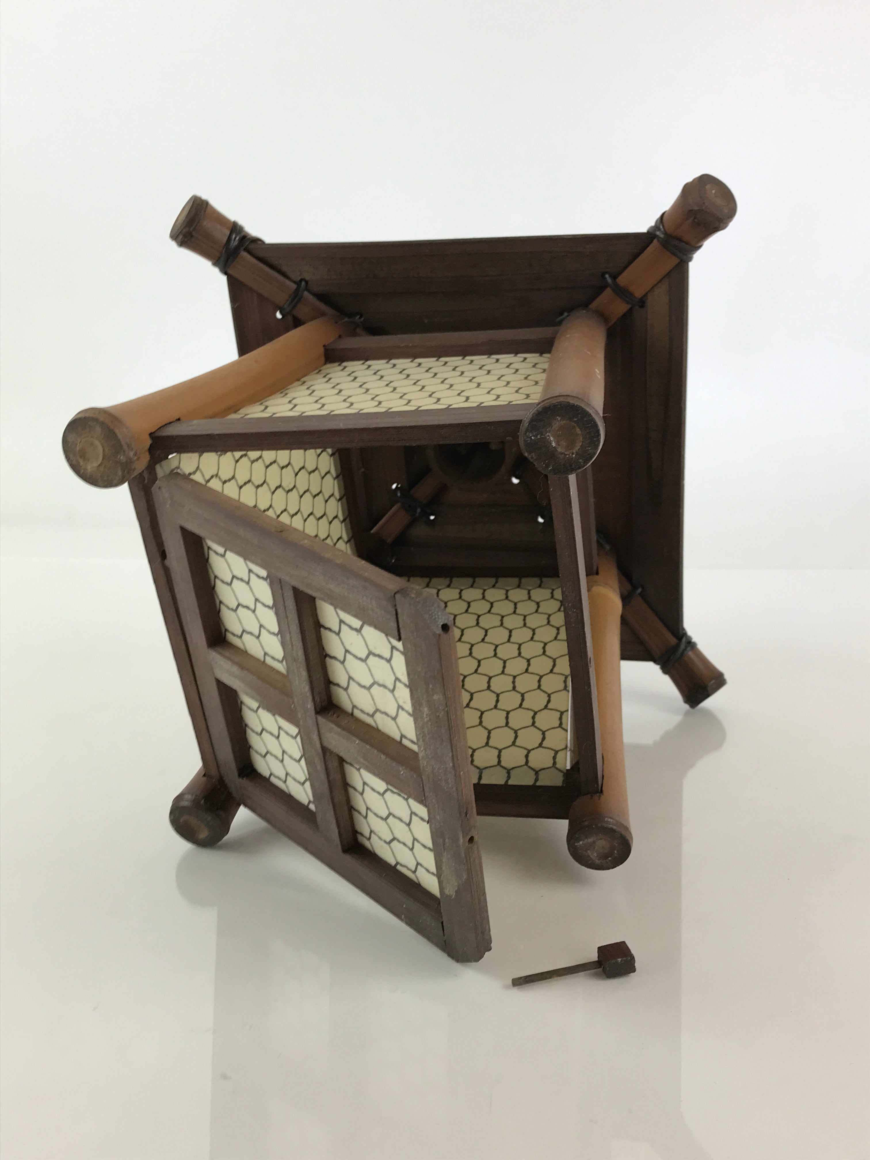 Japanese Bamboo Lantern Toro Light Cover House Vtg Japanese Paper Washi JK464