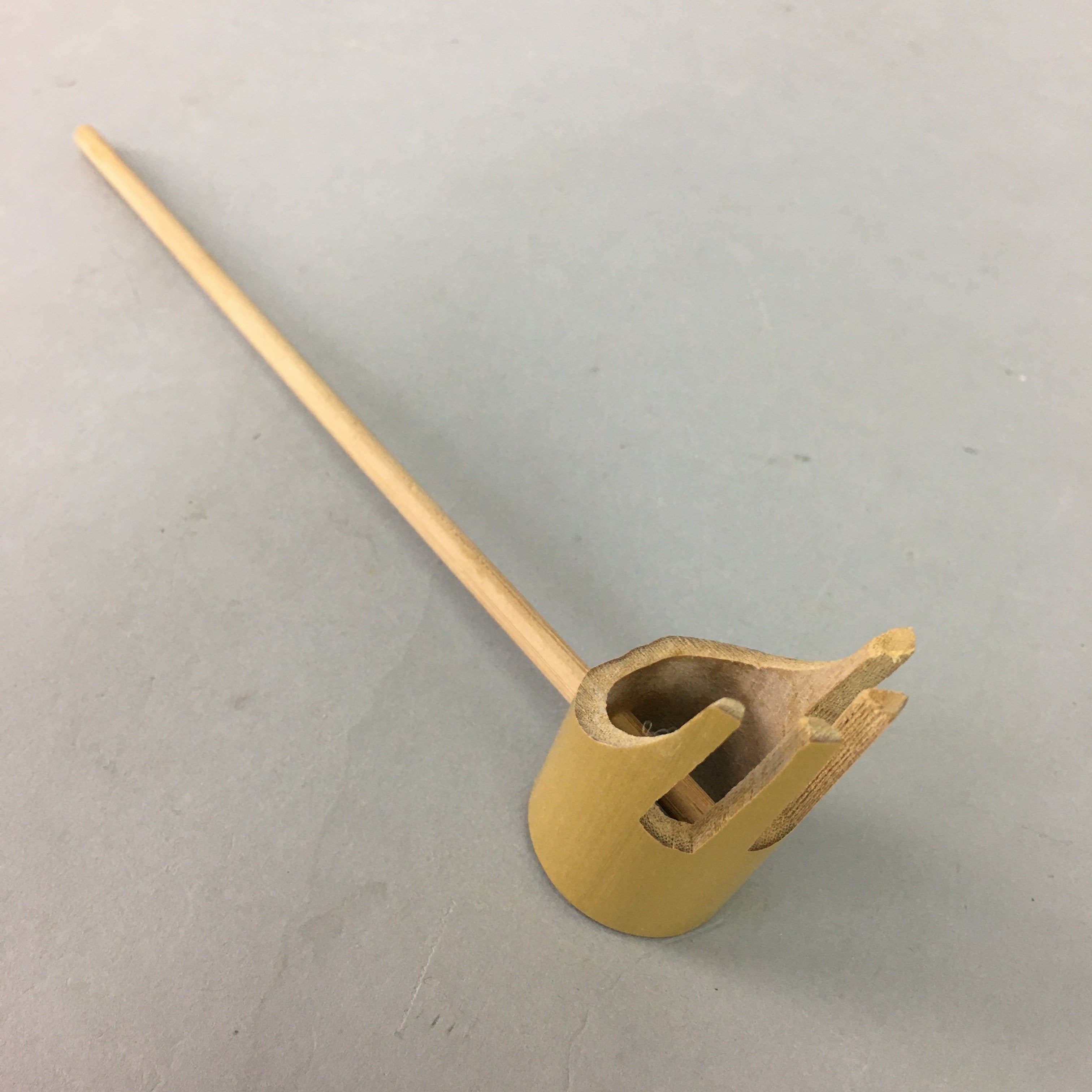 Japanese Bamboo Noodle Scoop Vtg Kitchen Tool Pasta Ramen Udon Laddle J867