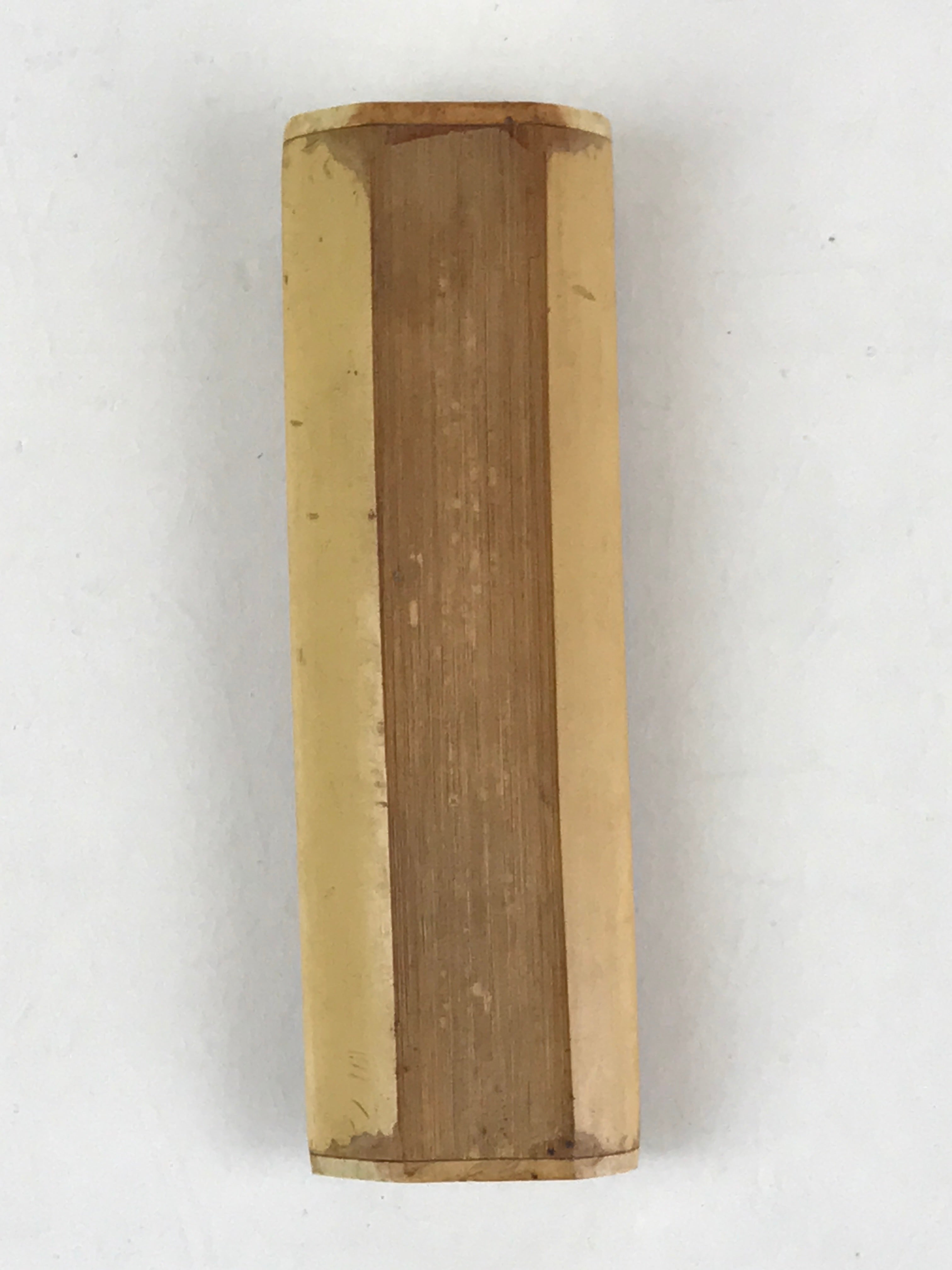 Japanese Bamboo Product Sliding Lid Toothpick Case Vtg Flower Deer Kanji Nara UR