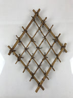 Japanese Bamboo Rhombus Lattice Wall Decoration Vtg Vine Natural Material JK468