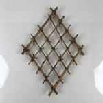 Japanese Bamboo Rhombus Lattice Wall Decoration Vtg Vine Natural Material JK468