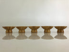 Japanese Bamboo Sake Cup And Bottle Set Vtg Guinomi Tokkuri Brown PX653