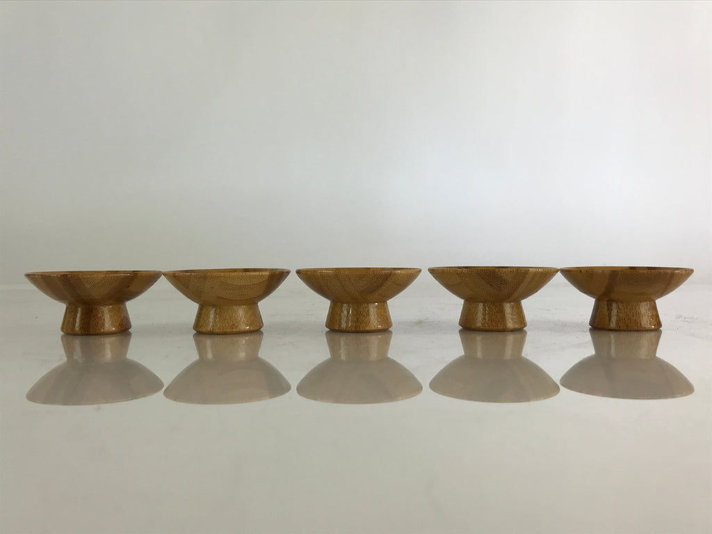 Japanese Bamboo Sake Cup And Bottle Set Vtg Guinomi Tokkuri Brown PX653