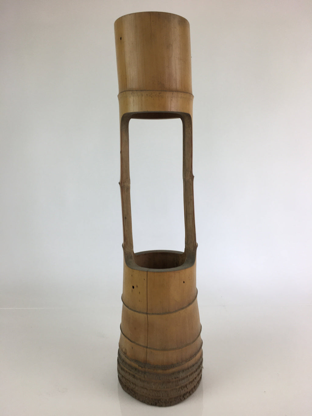 Japanese Bamboo Tube Vase Hanaire Vtg Ikebana Tea Ceremony FK10