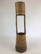 Japanese Bamboo Tube Vase Hanaire Vtg Ikebana Tea Ceremony FK10