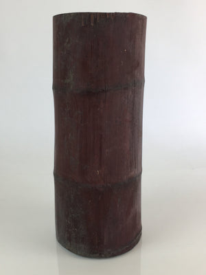 Japanese Bamboo Tube Vase Hanaire Vtg Ikebana Tea Ceremony FK11