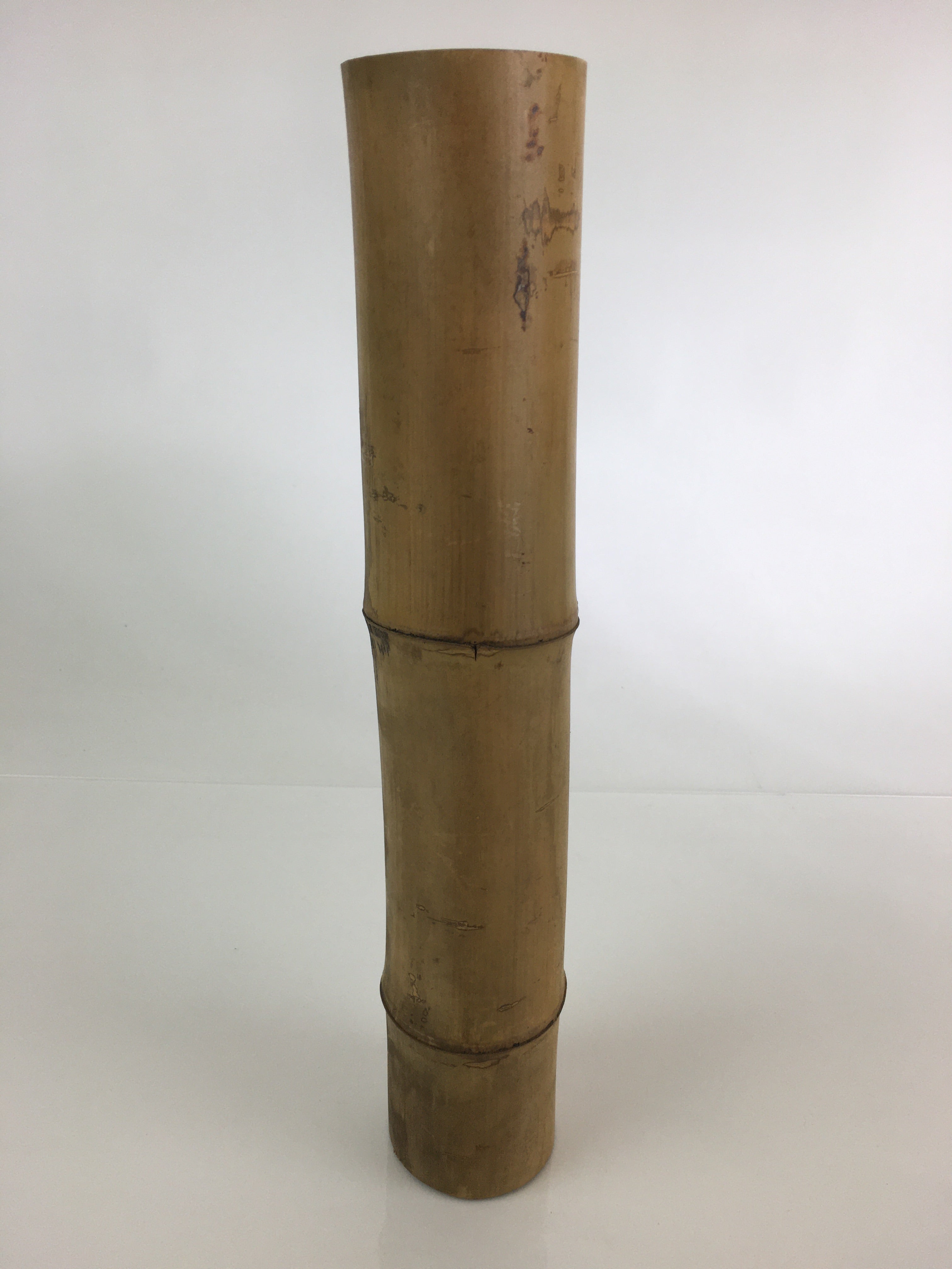 Japanese Bamboo Tube Vase Hanaire Vtg Ikebana Tea Ceremony FK6