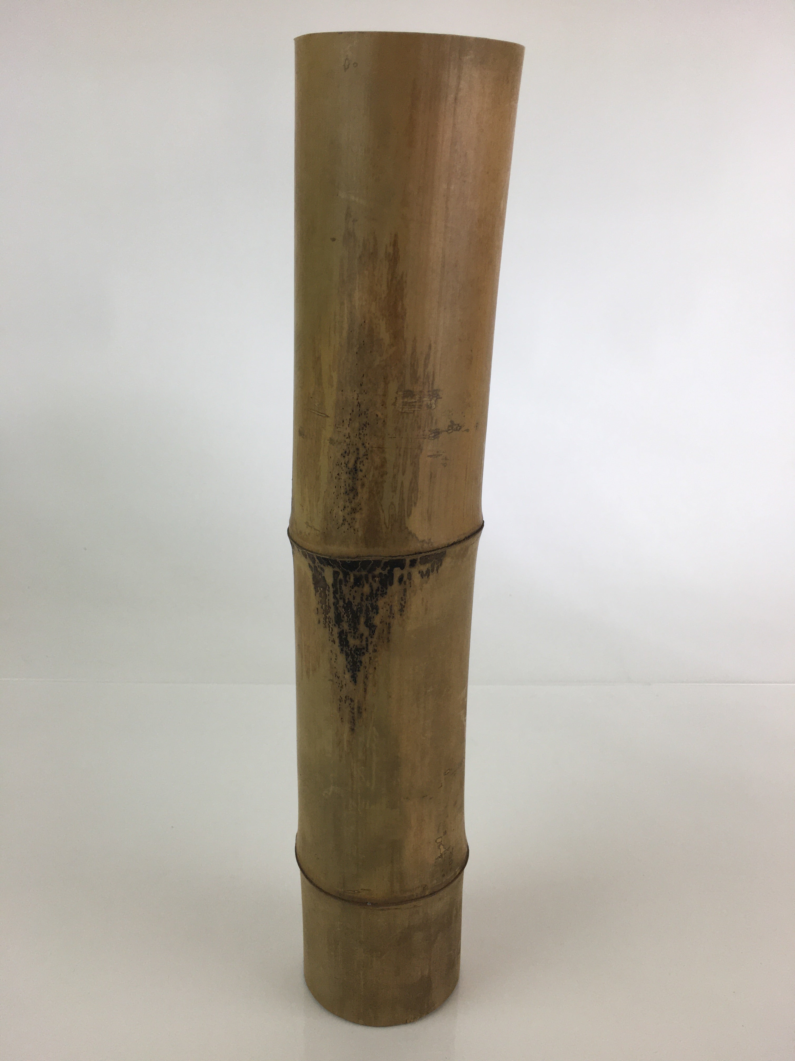 Japanese Bamboo Tube Vase Hanaire Vtg Ikebana Tea Ceremony FK6
