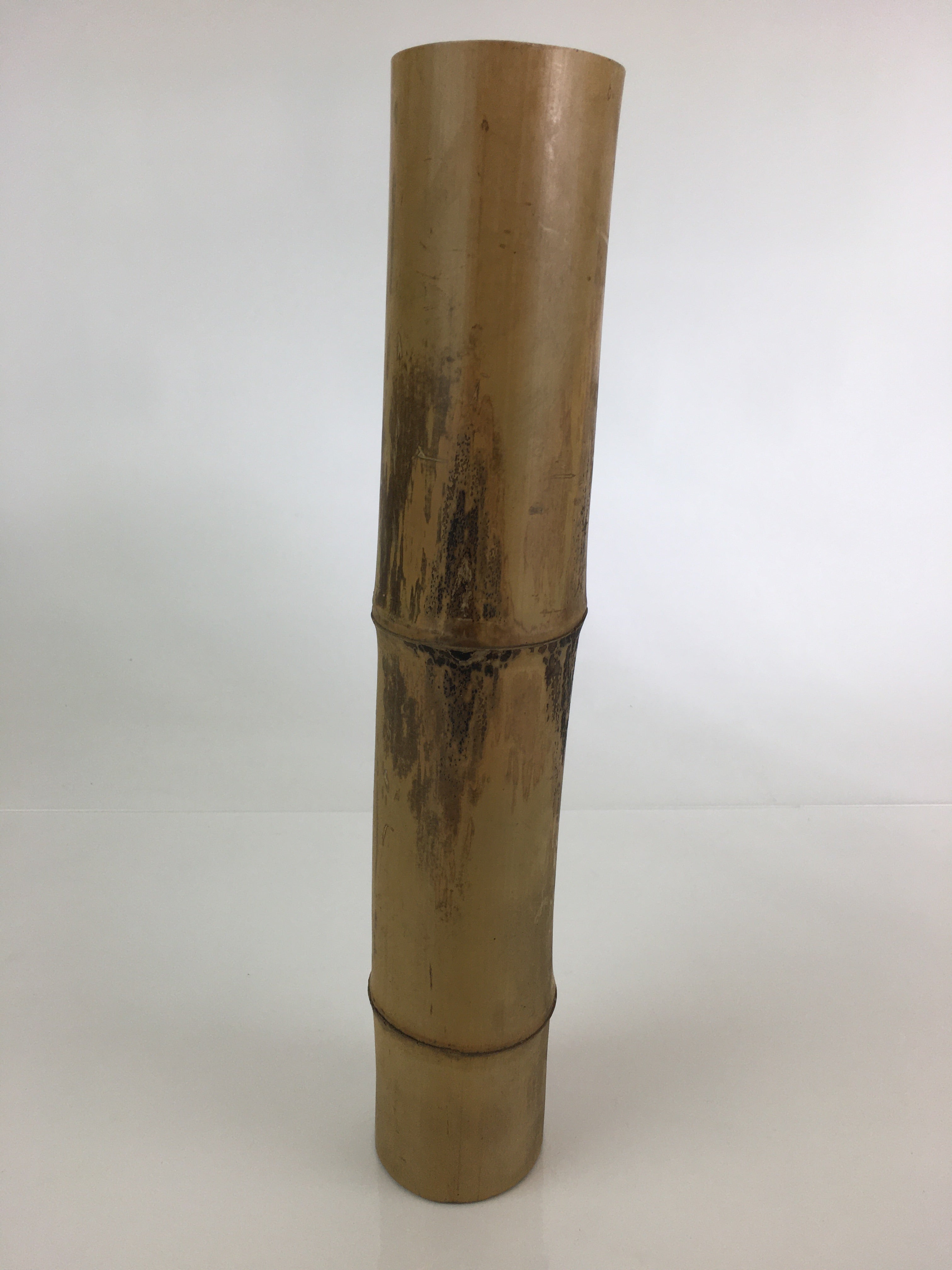 Japanese Bamboo Tube Vase Hanaire Vtg Ikebana Tea Ceremony FK6