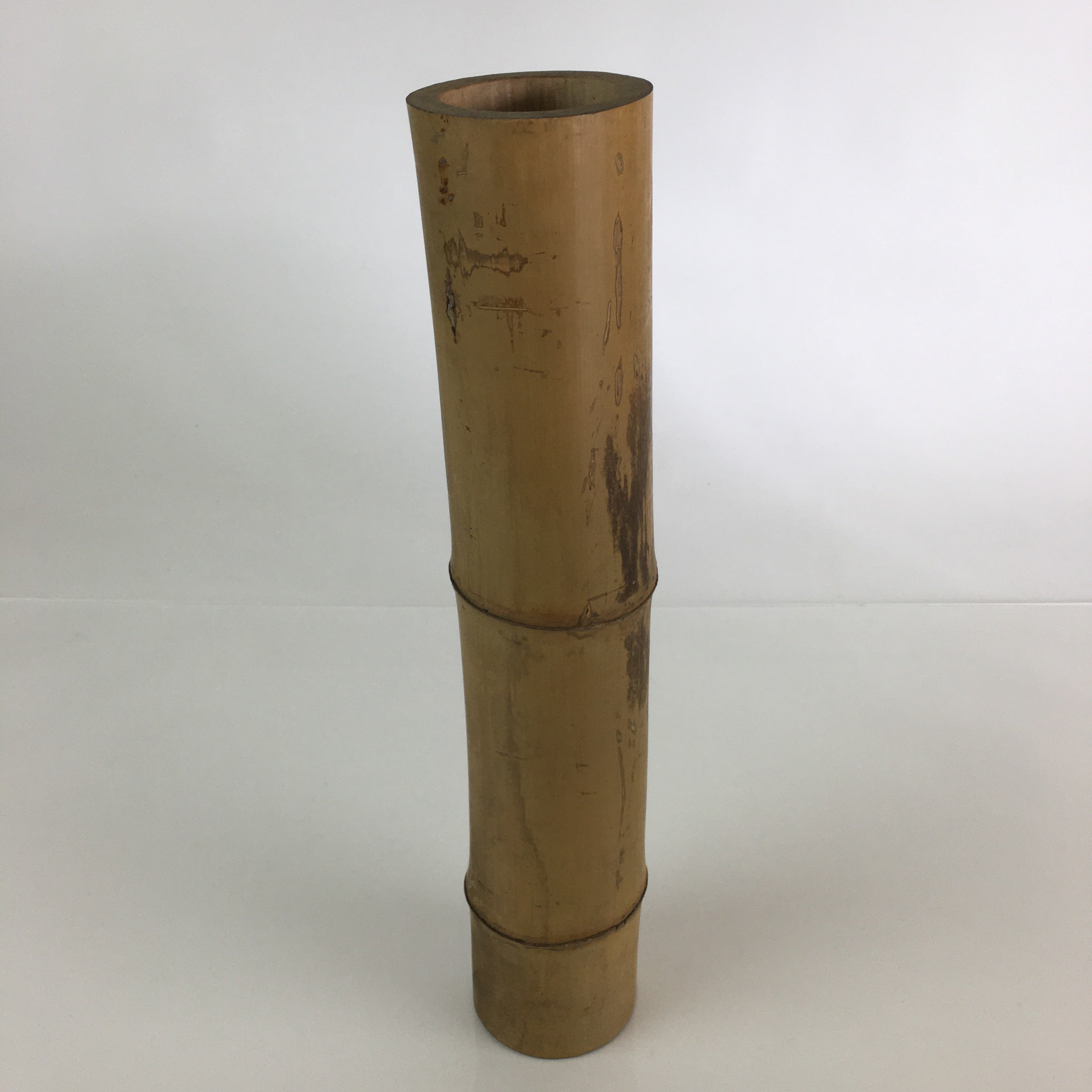 Japanese Bamboo Tube Vase Hanaire Vtg Ikebana Tea Ceremony FK6