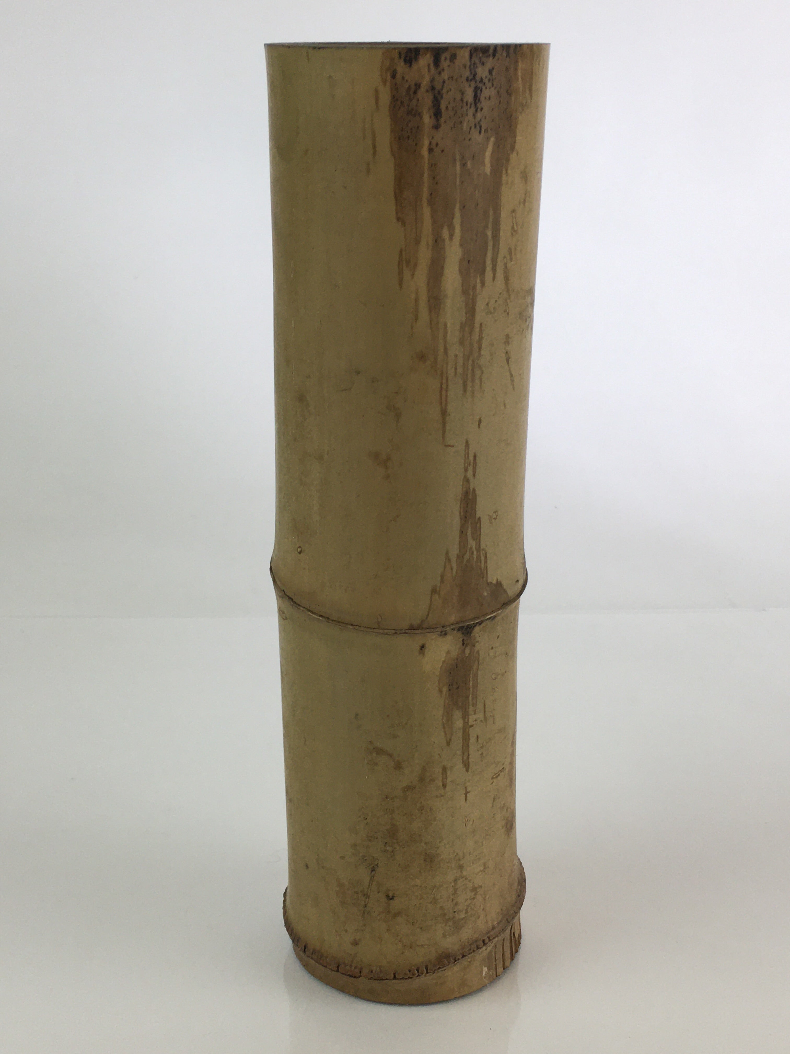 Japanese Bamboo Tube Vase Hanaire Vtg Ikebana Tea Ceremony FK7
