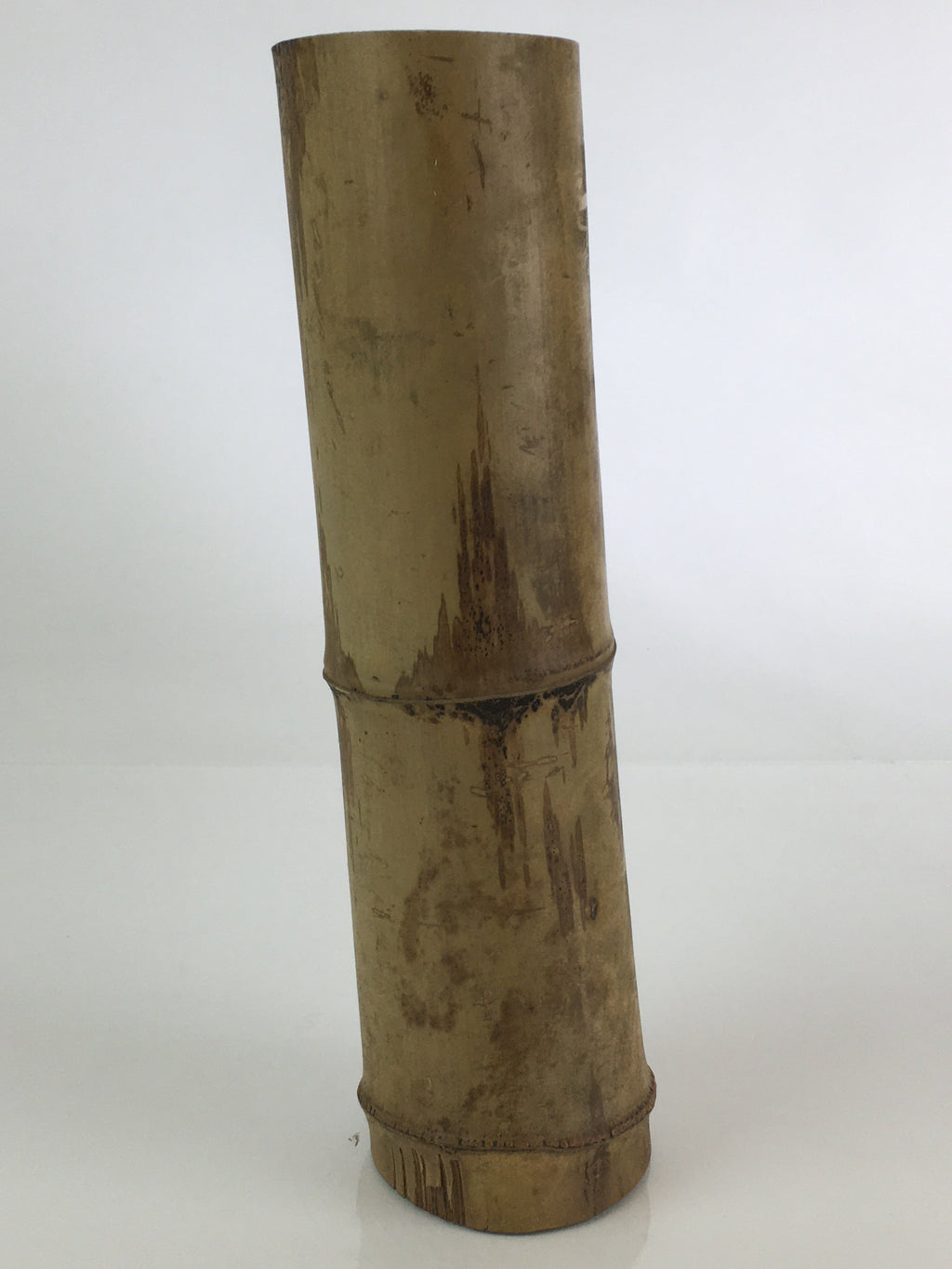 Japanese Bamboo Tube Vase Hanaire Vtg Ikebana Tea Ceremony FK7