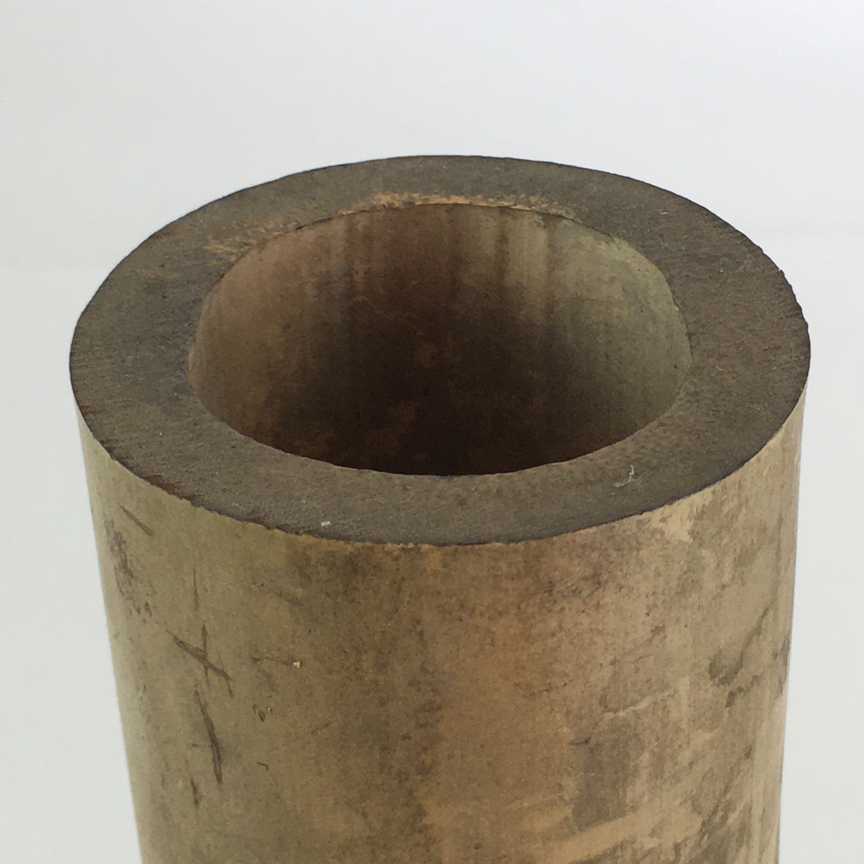 Japanese Bamboo Tube Vase Hanaire Vtg Ikebana Tea Ceremony FK7