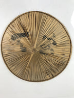 Japanese Bamboo Velvet Leaf Kasa Hat Vtg Sun Protection Dance Props JK466