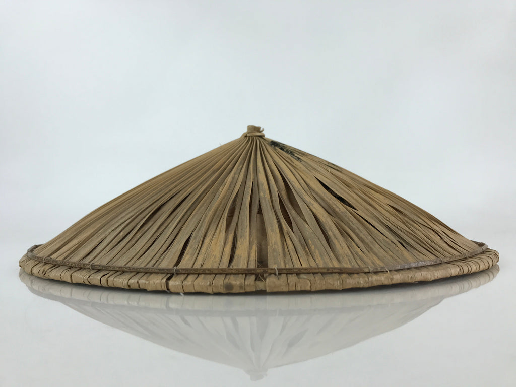 Japanese Bamboo Velvet Leaf Kasa Hat Vtg Sun Protection Dance Props JK466