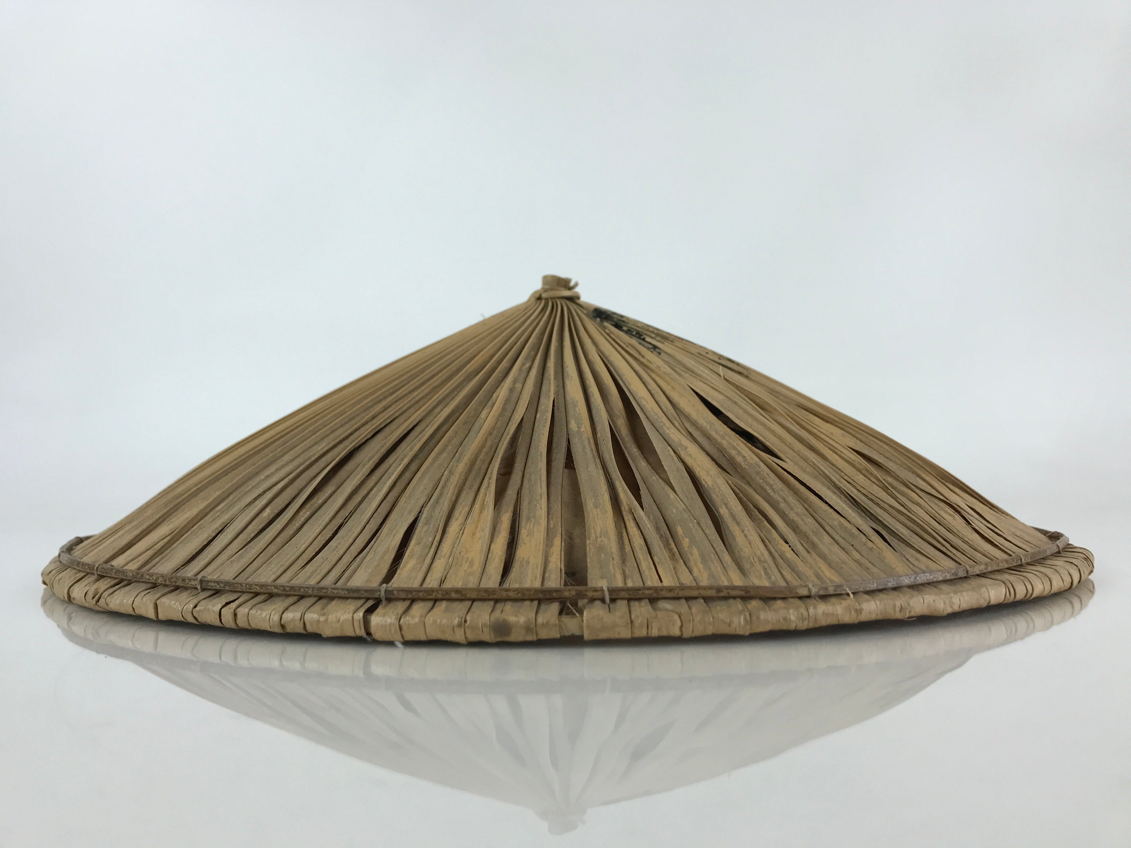 Japanese Bamboo Velvet Leaf Kasa Hat Vtg Sun Protection Dance Props JK466