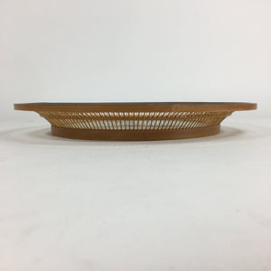 Japanese Bamboo Work Plate Tray Vtg Butterfly See-through Round Shape FL10