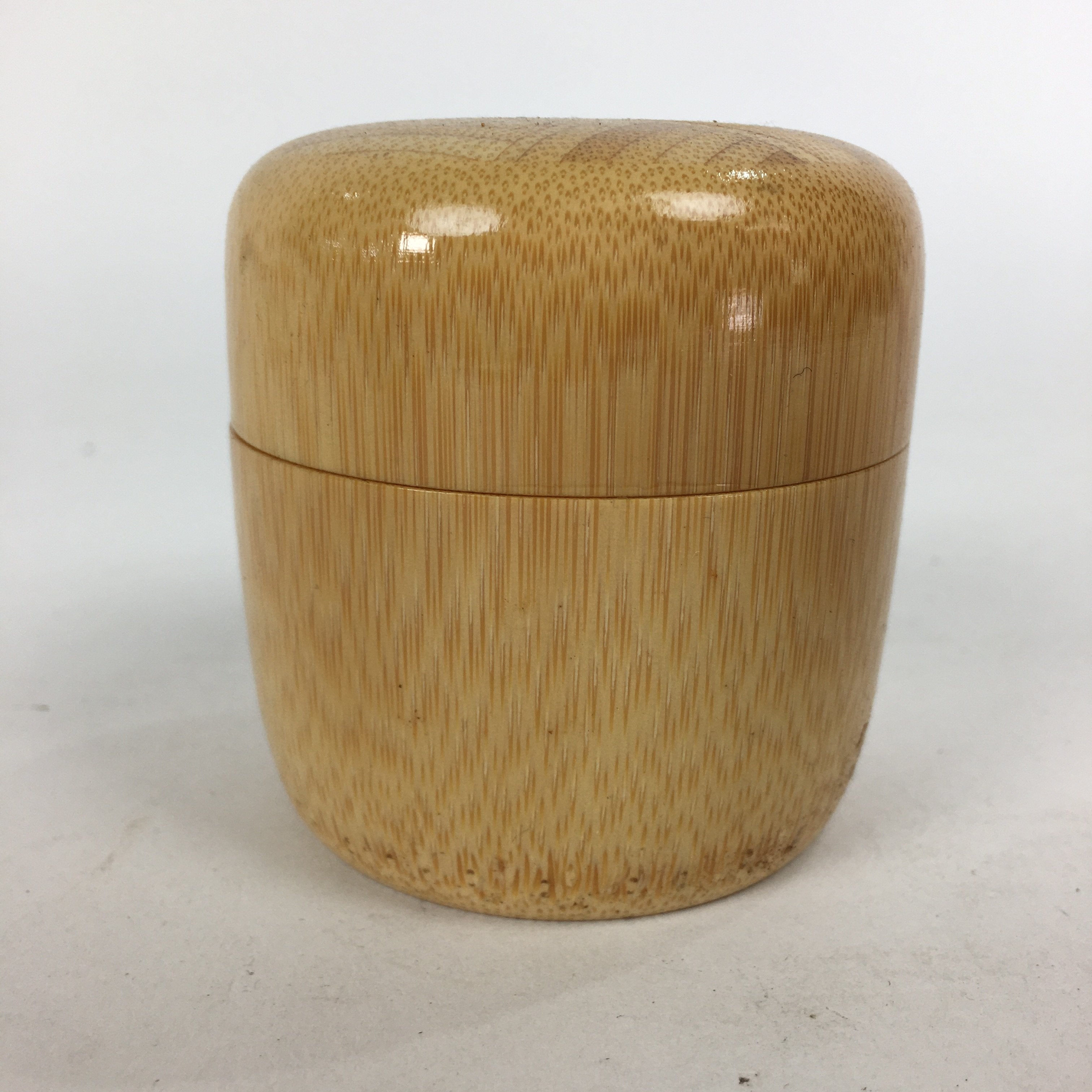 Japanese Bamboo Work Tea Caddy Vtg Bamboo section Natsume Sado Ceremony NM83