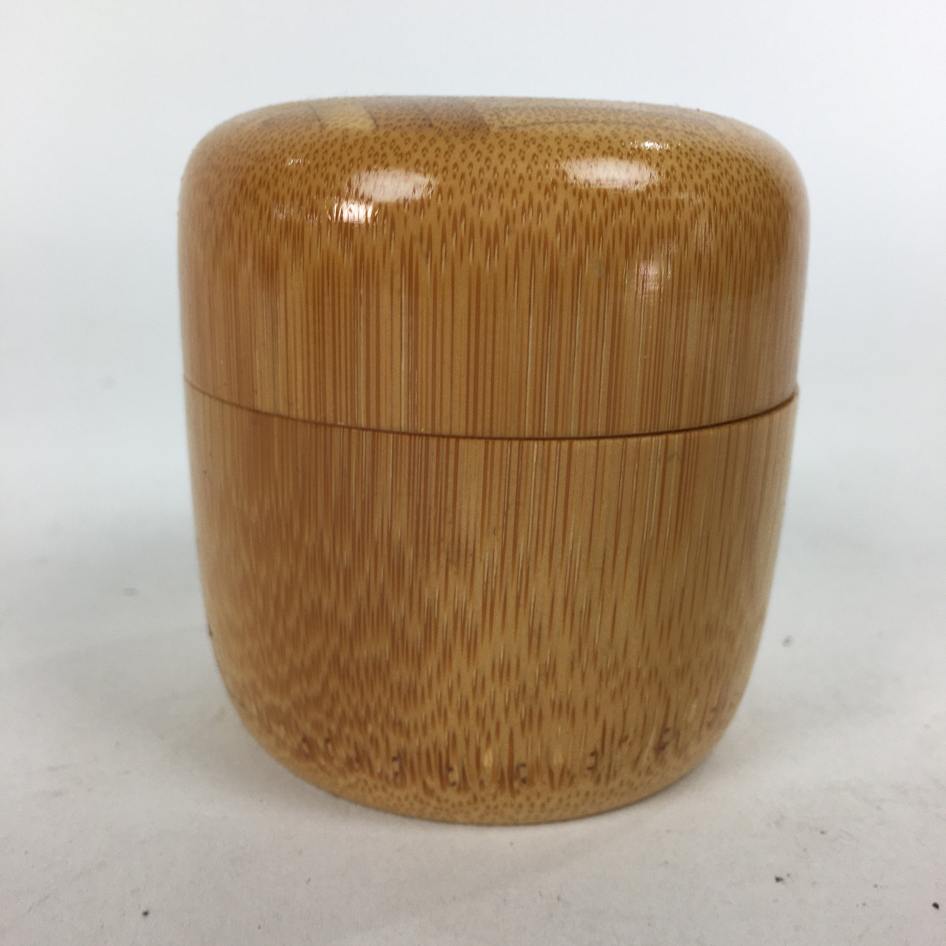 Japanese Bamboo Work Tea Caddy Vtg Bamboo section Natsume Sado Ceremony NM83