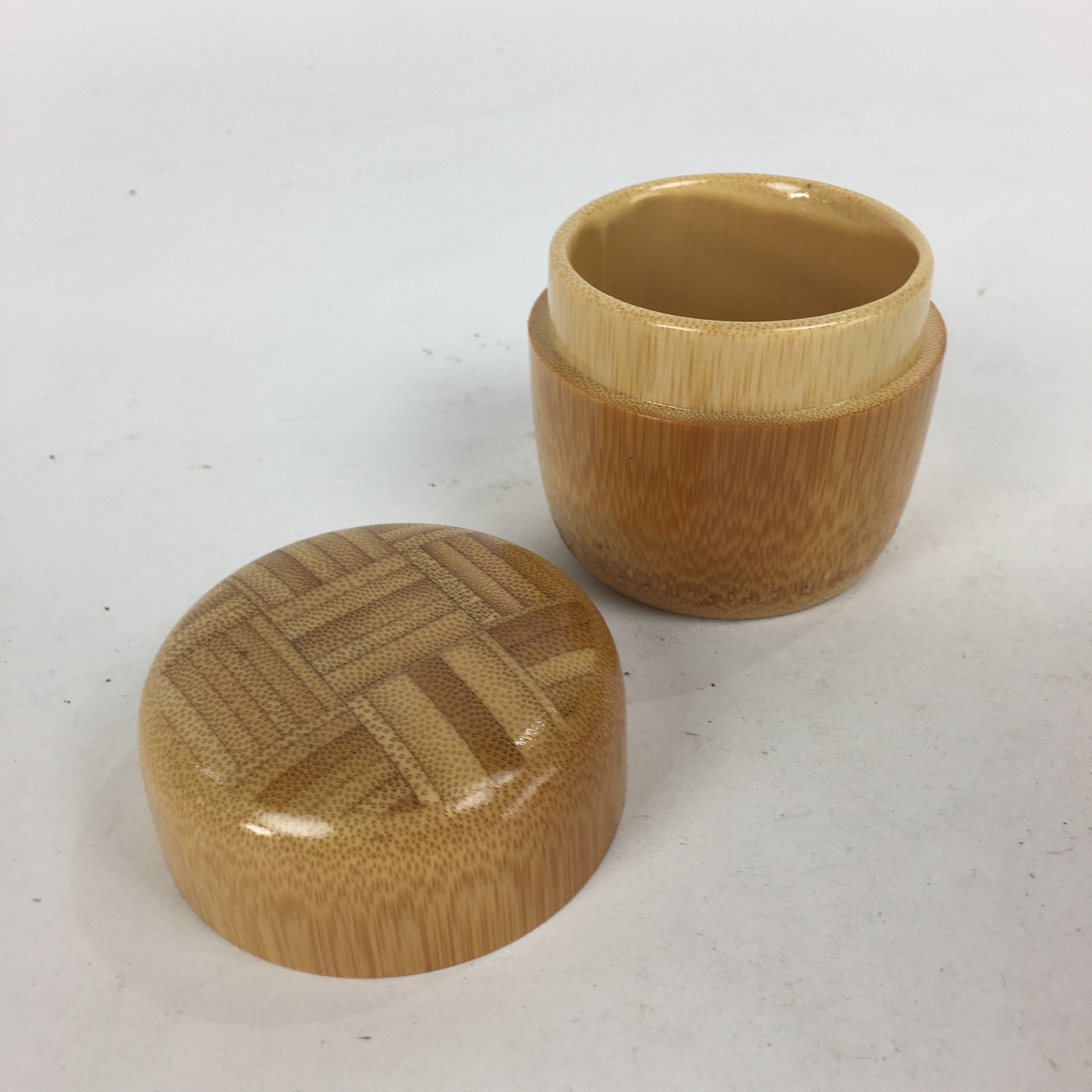 Japanese Bamboo Work Tea Caddy Vtg Bamboo section Natsume Sado Ceremony NM83