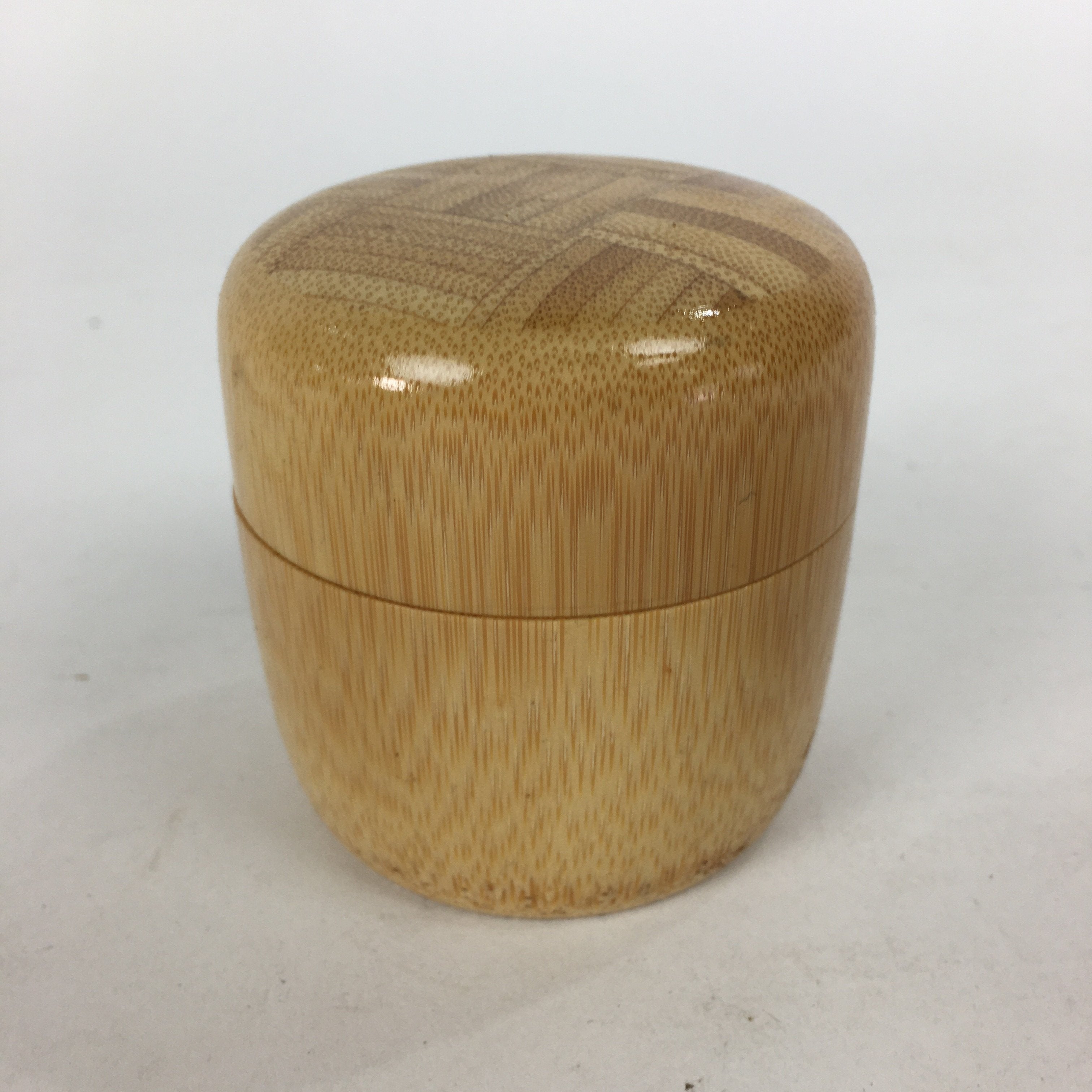 Japanese Bamboo Work Tea Caddy Vtg Bamboo section Natsume Sado Ceremony NM83