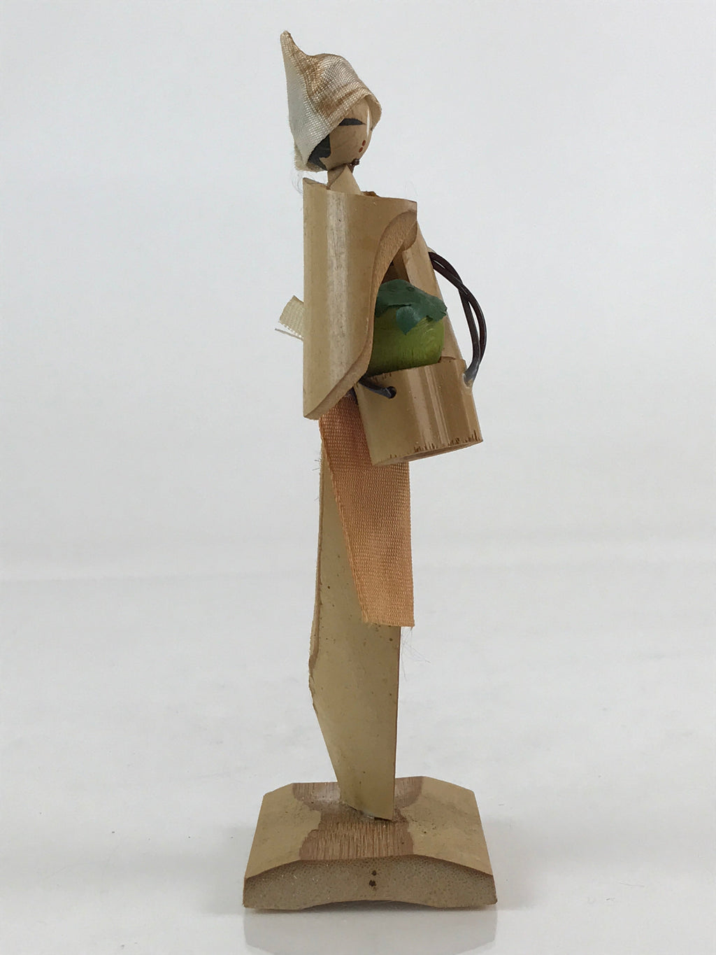 Japanese Basmboo Doll Vtg Figurine Traditional Craft Toy Kokeshi KF623