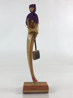 Japanese Basmboo Doll Vtg Figurine Traditional Craft Toy Kokeshi KF624