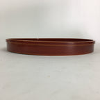 Japanese Bentwood Lacquered Tray Obon Vtg Shunkei-Nuri Round Brown UR582