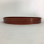 Japanese Bentwood Lacquered Tray Obon Vtg Shunkei-Nuri Round Brown UR582
