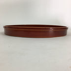Japanese Bentwood Lacquered Tray Obon Vtg Shunkei-Nuri Round Brown UR582