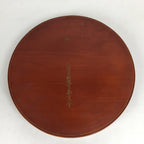 Japanese Bentwood Lacquered Tray Obon Vtg Shunkei-Nuri Round Brown UR582