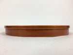 Japanese Bentwood Lacquered Tray Obon Vtg Shunkei-Nuri Round Brown UR636