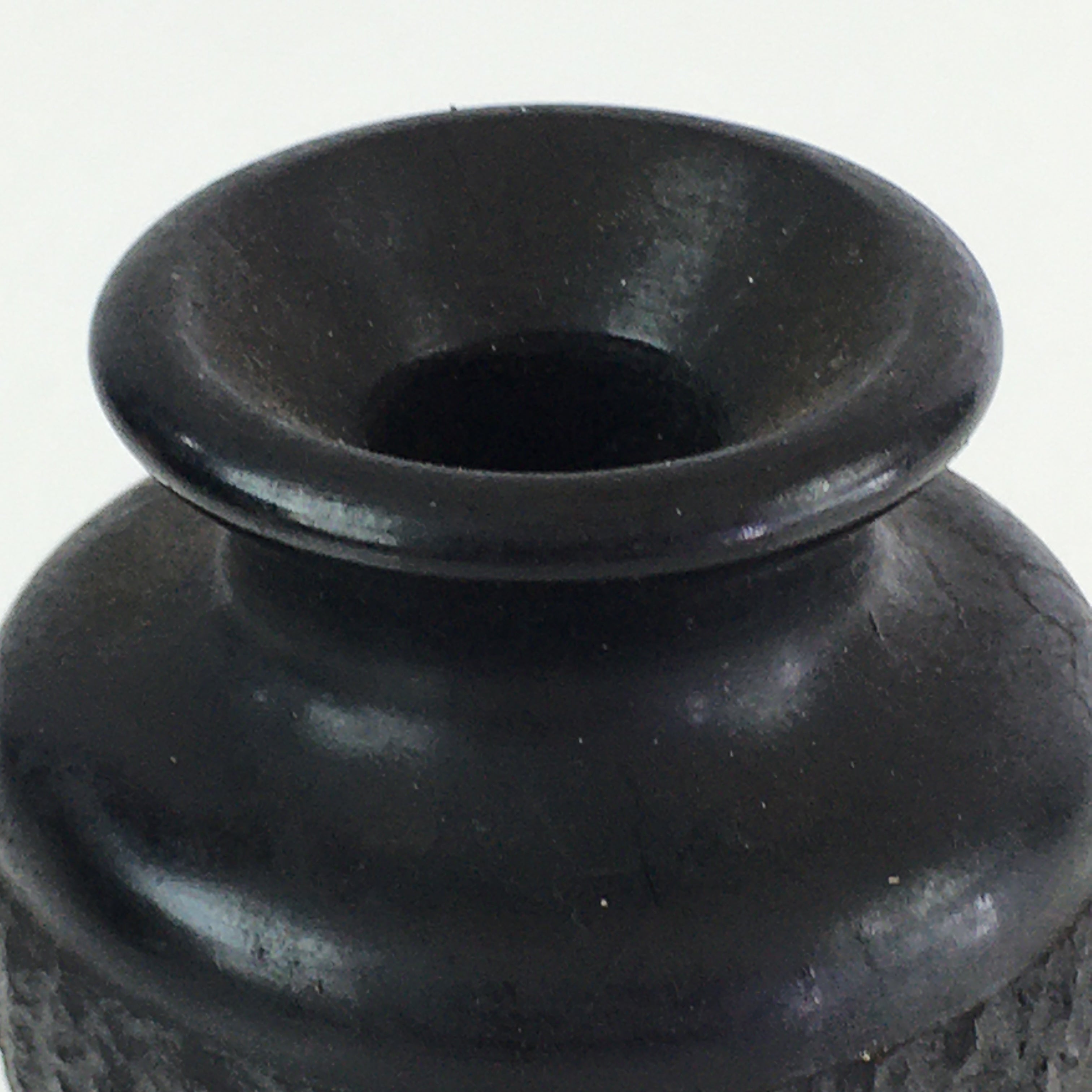 Japanese Black Stone Flower Vase Vtg Kabin Ikebana Arrangement Flower FV998