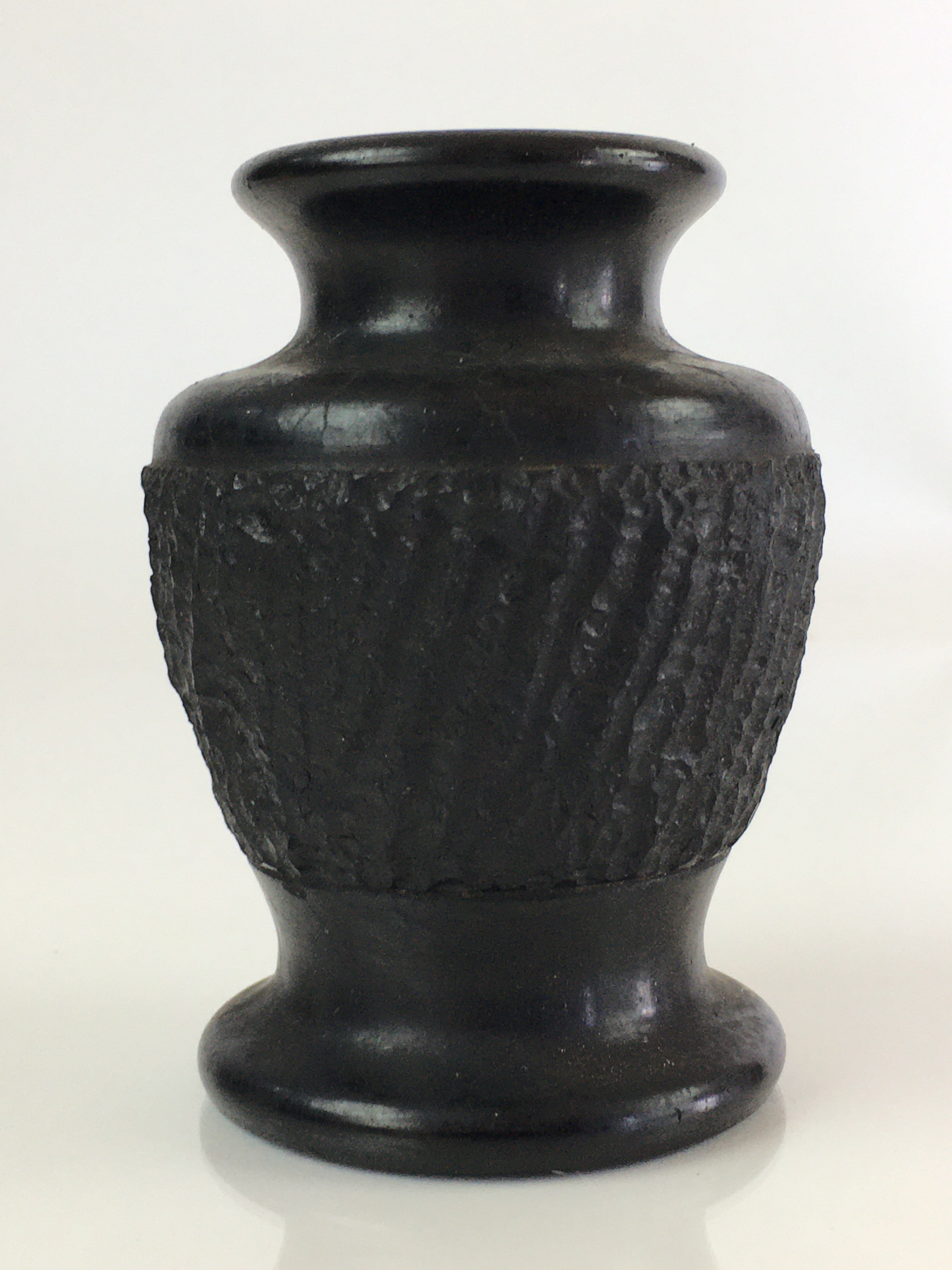 Japanese Black Stone Flower Vase Vtg Kabin Ikebana Arrangement Flower FV998